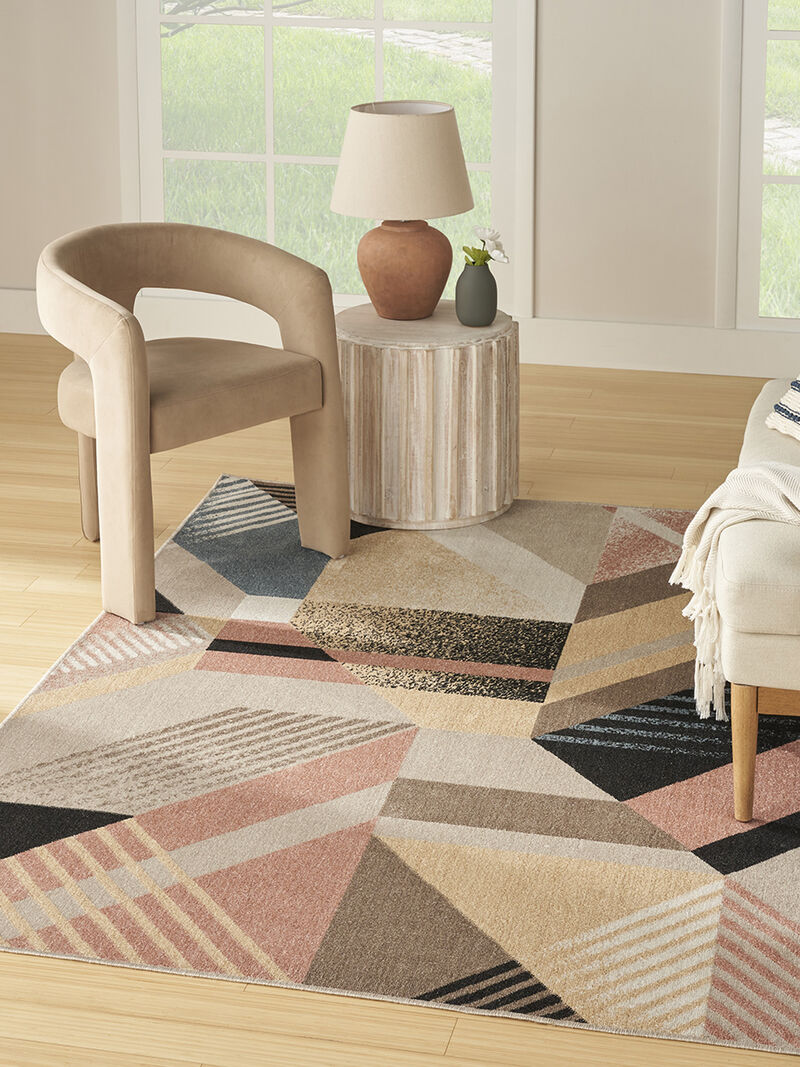 Washable Decor WSD10 Turquoise/Multicolor 6'7" x 9' Rug