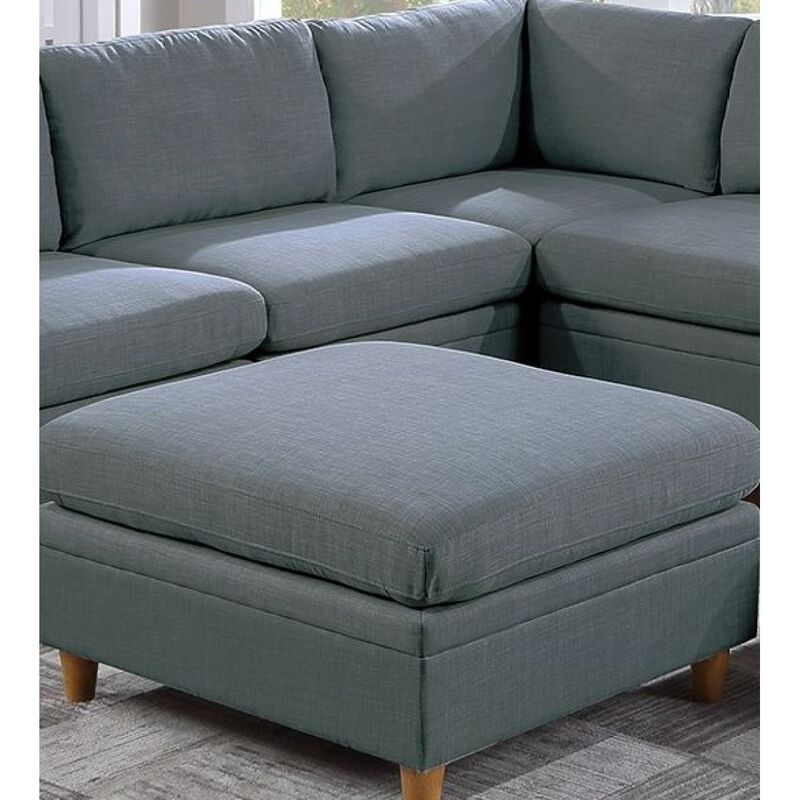 Streamdale Meagan Steel Ottoman in Dorris Fabric