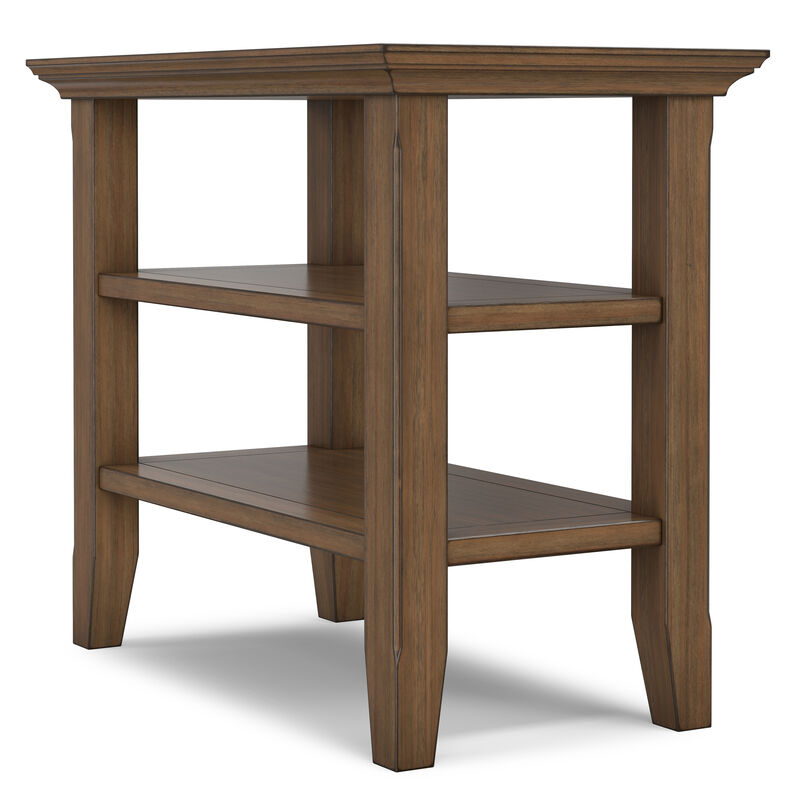 Acadian 14 inch Wide Solid Wood Transitional Narrow Side Table in Rustic Natural Aged Brown image number 4