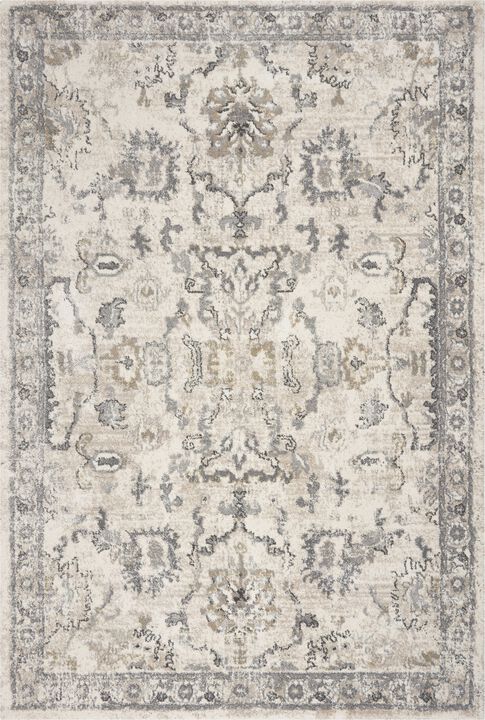 HomeRoots Floral Medallion Distressed Area Rug