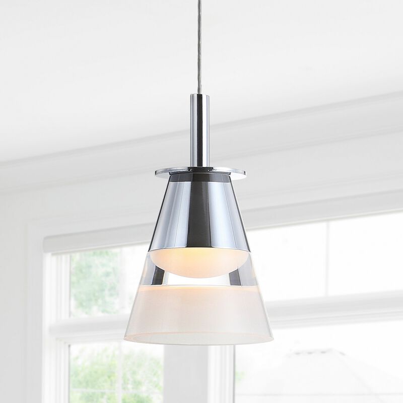 Alain 5" 1-Light Adjustable Metal Integrated LED Pendant