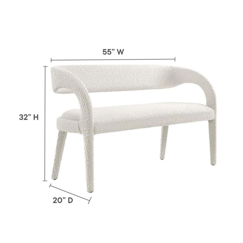 Modway Pinnacle Boucle Fabric Accent Bench in Black image number 2