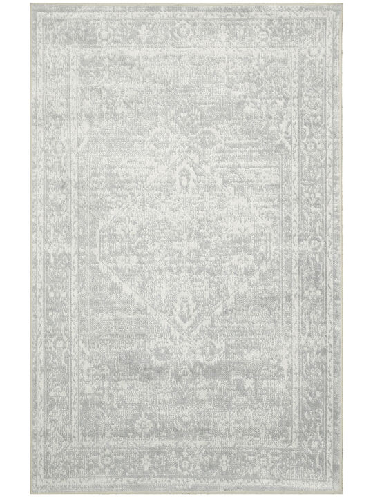 Astra Machine Washable ASW11 Light Gray 3'3" x 5' Rug