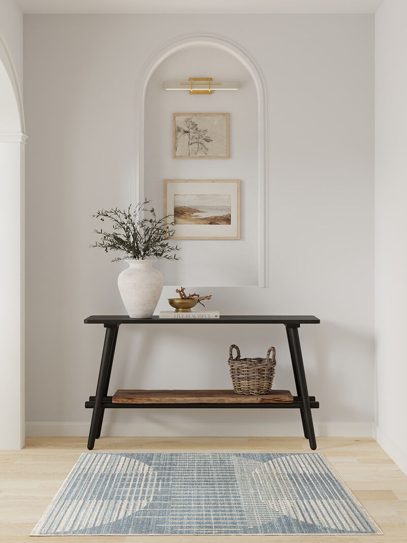 Astra Machine Washable ASW03 Blue 3'3" x 5' Rug