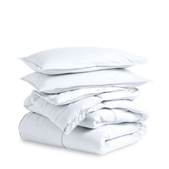 3-Piece Quilted Coverlet Set with 2 Shams, Classic Stitch Pattern, Soft and Durable Bedding