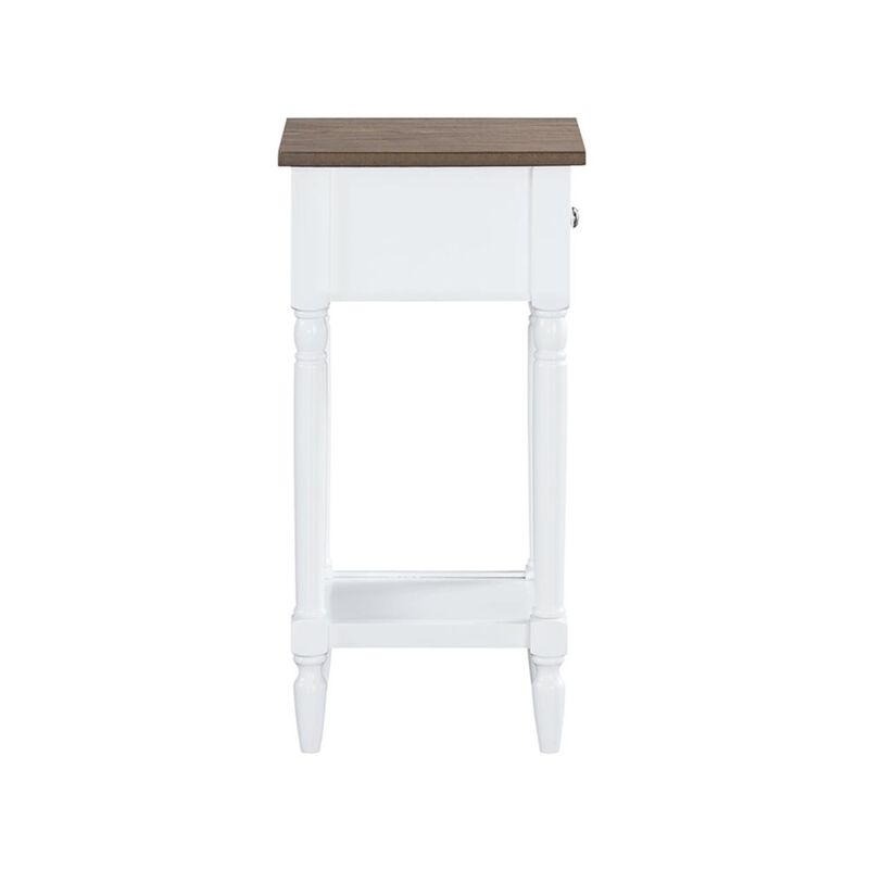 Convience Concept, Inc. French Country Khloe 1 Drawer Accent Table with Shelf Driftwood/White