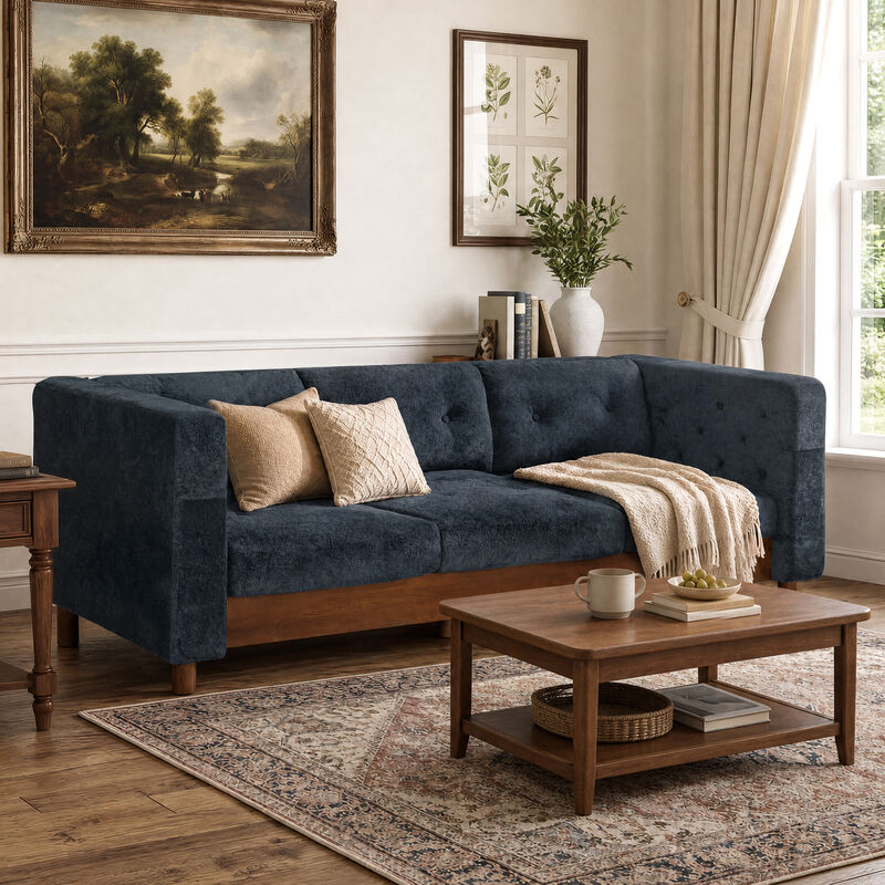Jubpaf 78" Modern 3 Seater Sofa Chenille image number 2