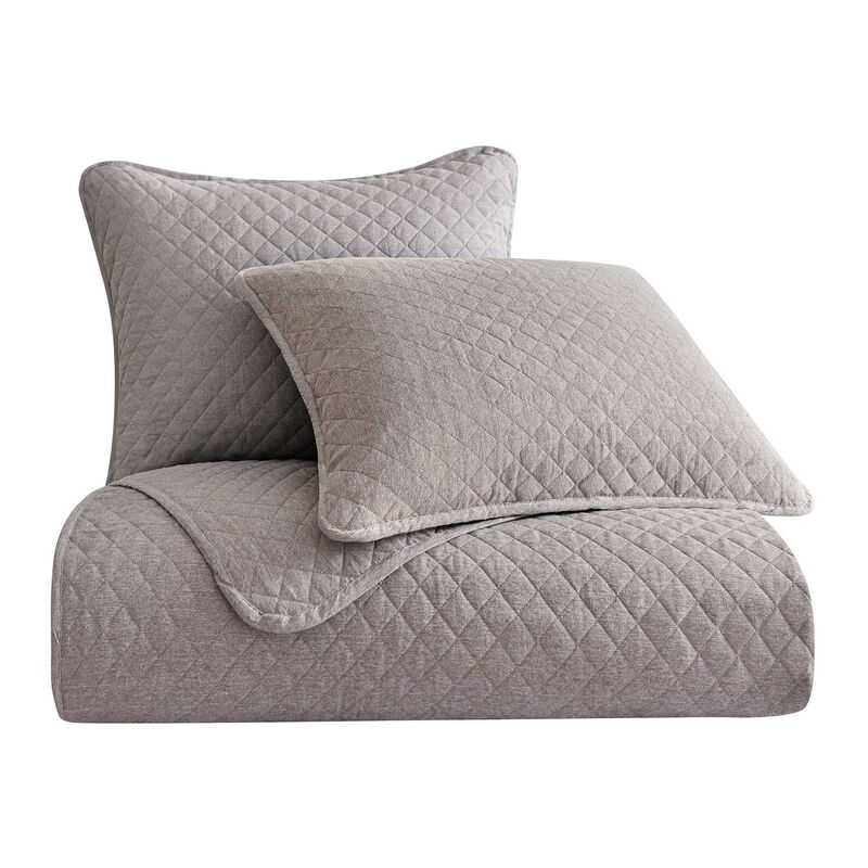 Anna Full/Queen Taupe Quilted Coverlet Set image number 0