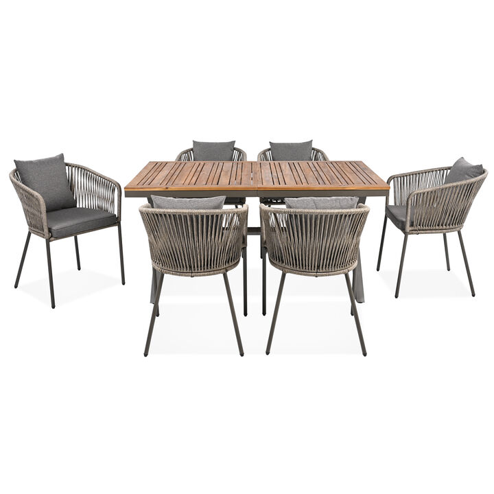 Merax All-Weather Outdoor 7 Pieces Patio Dining Set