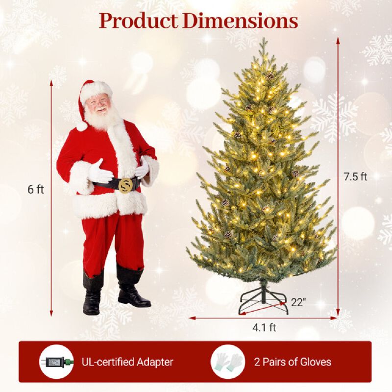 Artificial Christmas Tree, Pre-Lit with Multicolor LED Lights-7.5 ft image number 2