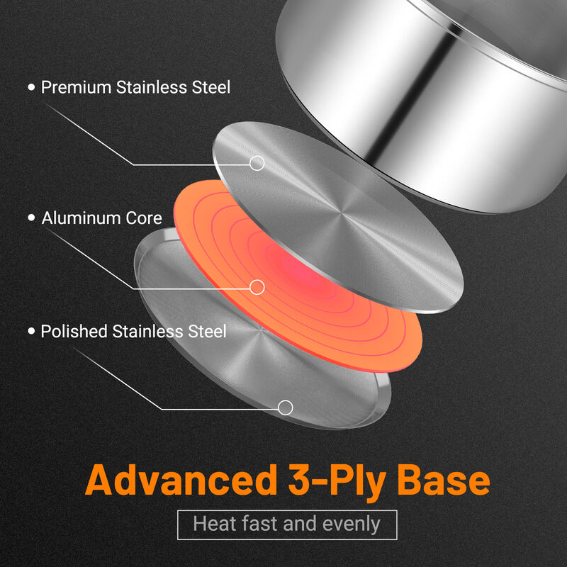 12 Piece Cookware Set with Tempered Glass Lids and Handles for Everyday Cooking