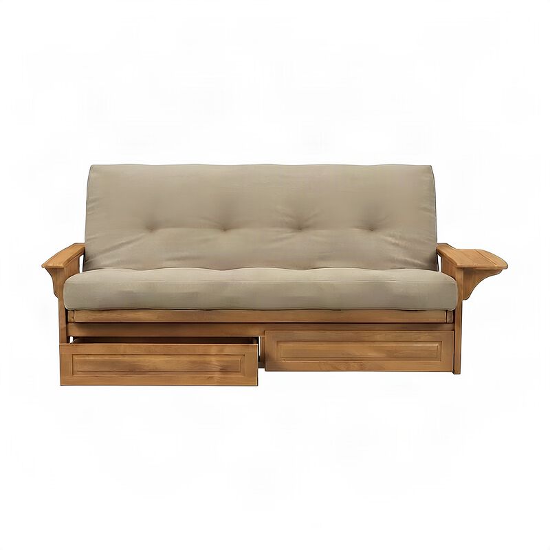 Phoenix Frame-Butternut Finish-Suede Peat Mattress-Storage Drawers image number 3