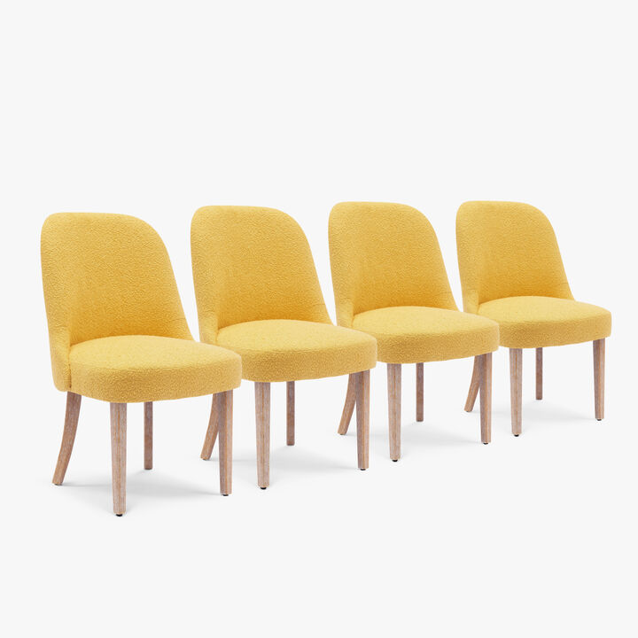 WestinTrends Mid-Century Modern Upholstered Boucle Dining Chair (Set of 4)