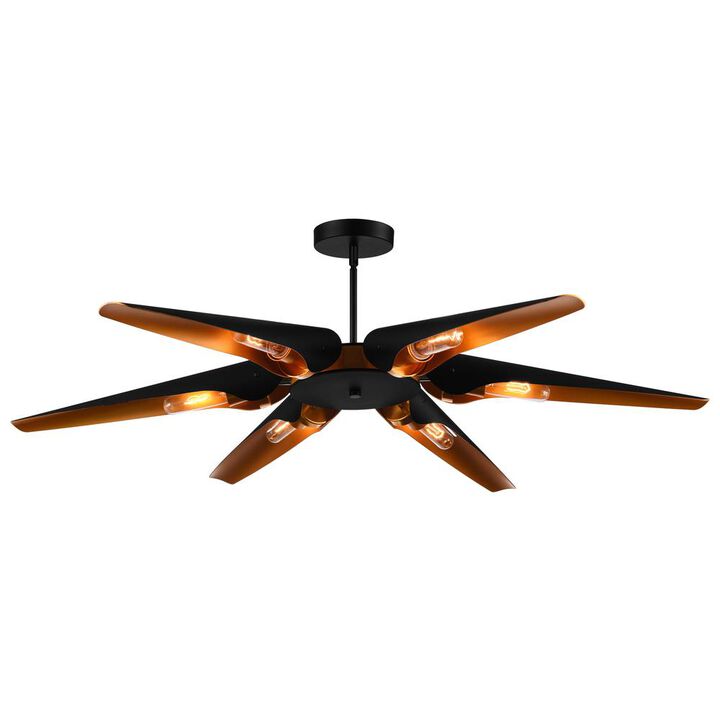 CWI Lighting Amar 6 Light Chandelier With Matte Black Finish