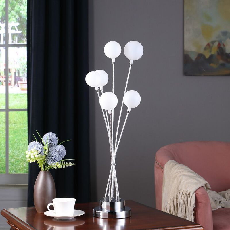 Streamdale Silver Chrome Table Lamp with 6-Light Globe image number 3