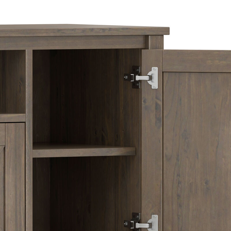 Ela SOLID WOOD 72 inch Wide Transitional TV Media Stand in Smoky Brown For TVs up to 80 inches