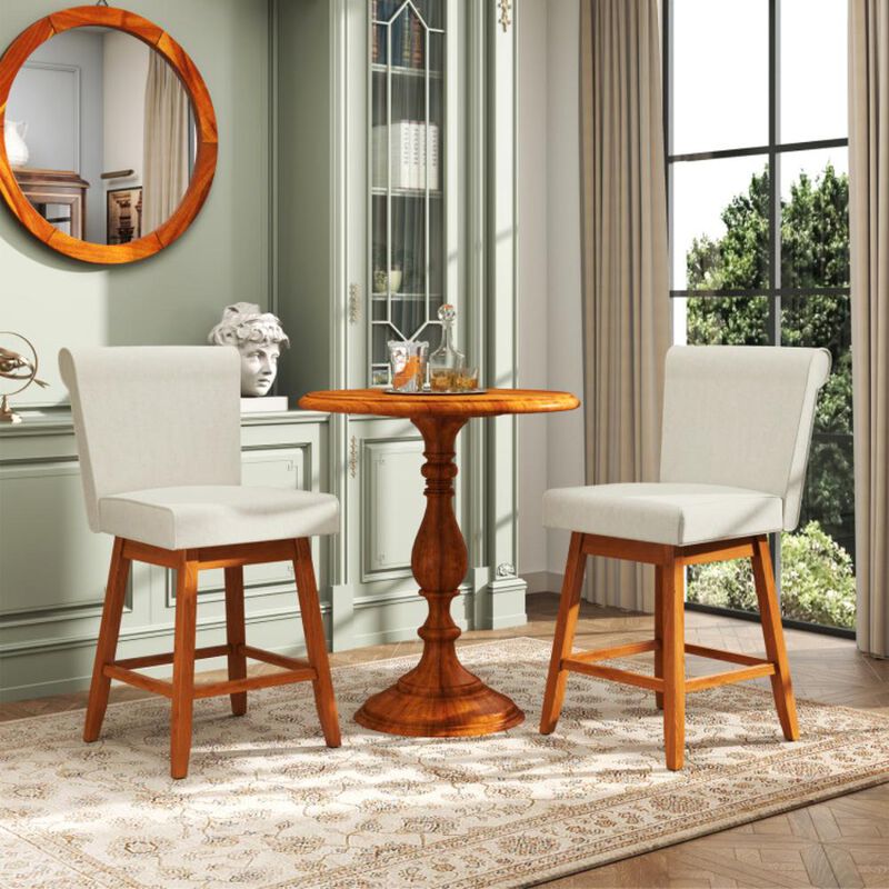 Hivvago Counter Height Bar Chairs with Rubber Wood Legs Set of 2 image number 2