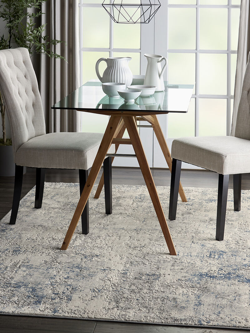 Rustic Textures RUS07 Ivory/Gray/Blue 7&rsquo;10&rdquo; x Round Rug image number 1