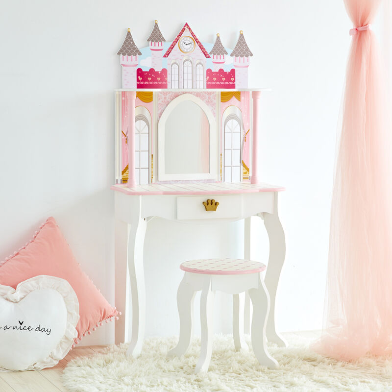 Fantasy Fields - Dreamland Castle Play Vanity Set - White / Pink