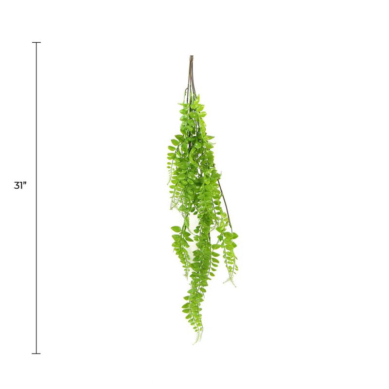 Artificial Light Green Hanging Button Fern Plant 31" UV Resistant image number 1