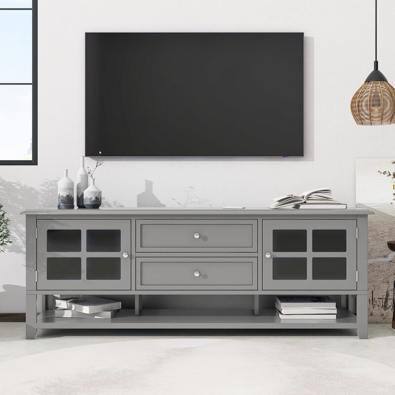 TV Stand for TVs up to 60'', Entertainment Center with Multifunctional Storage Space, TV Cabinet with Modern Design, Media Console for Living Room, Bedroom