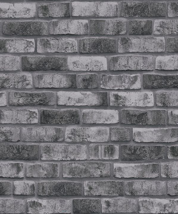 The Bricks And More Weathered Walls Motif Silver Grey Wallpaper BB51111