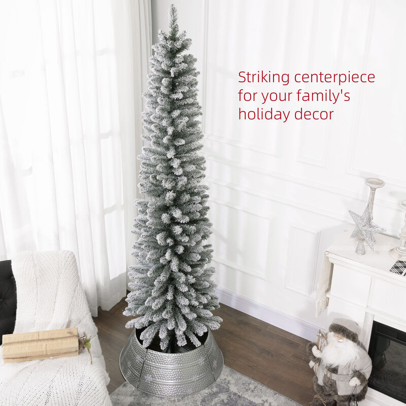 BreeBe 7ft Artificial Pencil Christmas Tree with Metal Base image number 3