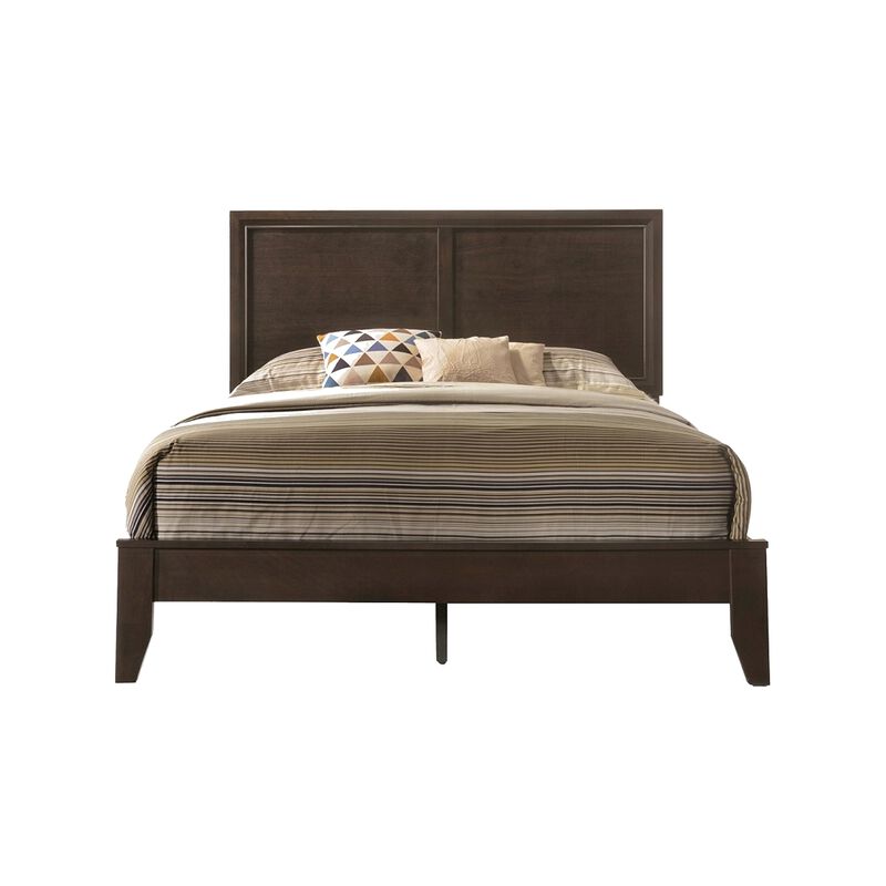 Queen Size Bedroom Set, Brown Finish, 2-Piece Set with Bed and Nightstand image number 4