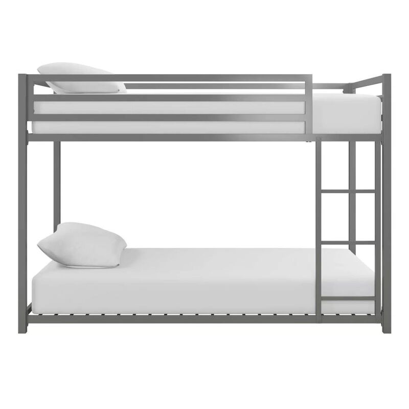Hivvago Twin over Twin size Modern Low Height Blue Metal Bunk Bed image number 2