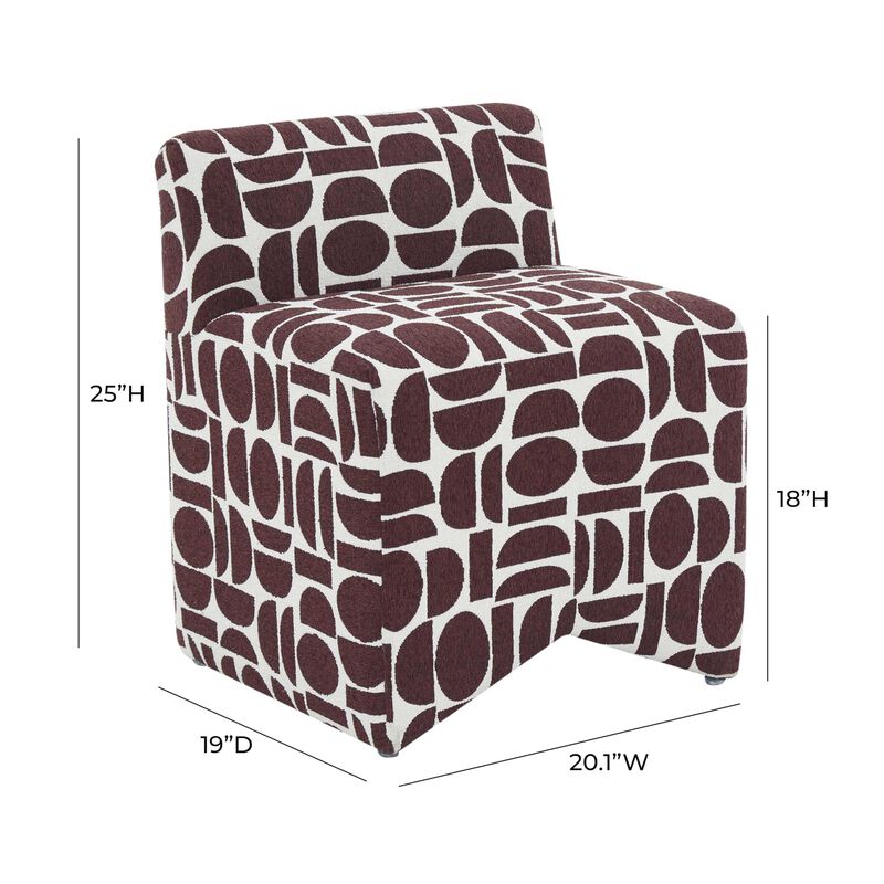 Casafoyer Pippa Merlot Geometric Weave Stool image number 2