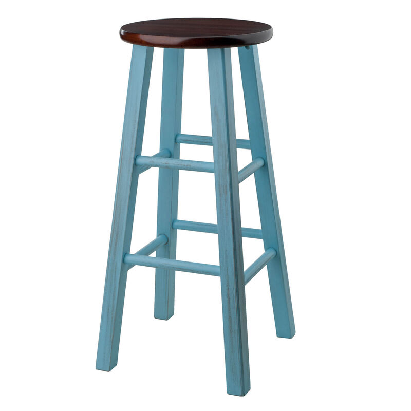 Winsome Ivy Solid Wood 29" Bar Stool with Walnut Seat