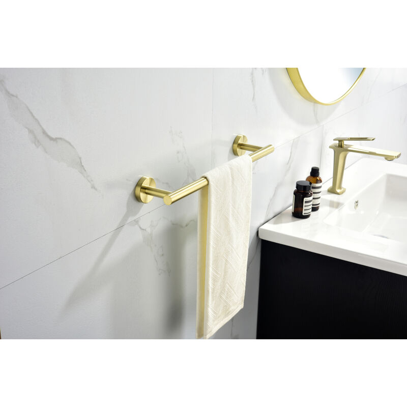 6-Piece Brushed Gold Bathroom Hardware Set