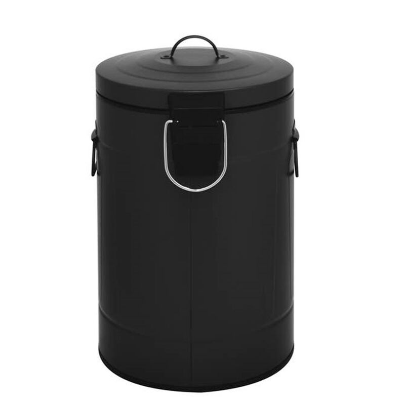 3+12 Liter New York Style Round Trash Can Combo Black