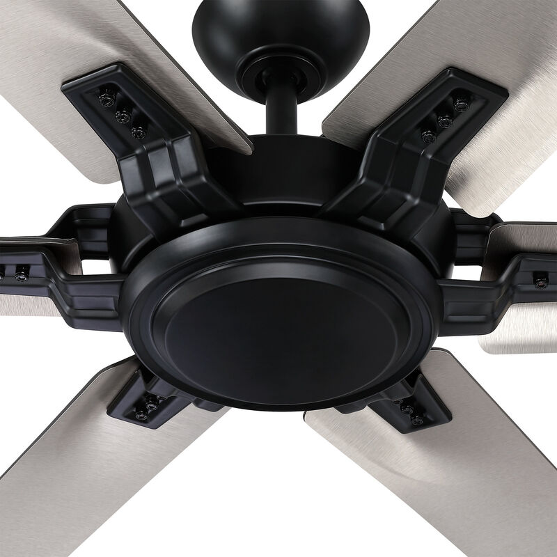 70 in. Indoor Black 6-Speed DC Reversible Motor Ceiling Fan with Light and Remote
