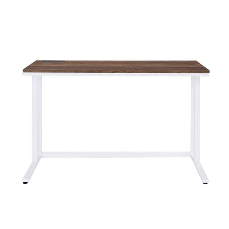 Simple Relax Built-in USB Port Writing Desk with Storage Drawer in Walnut image number 0
