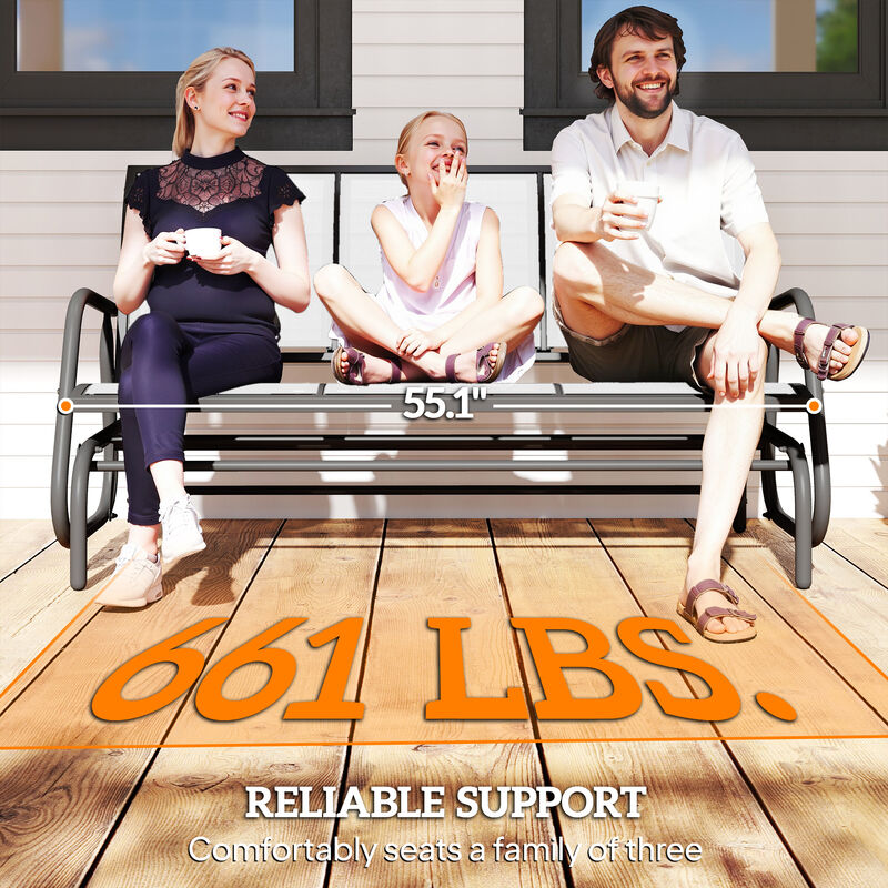 Hivvago 3-Seat Patio Swing Bench with Breathable Mesh image number 6