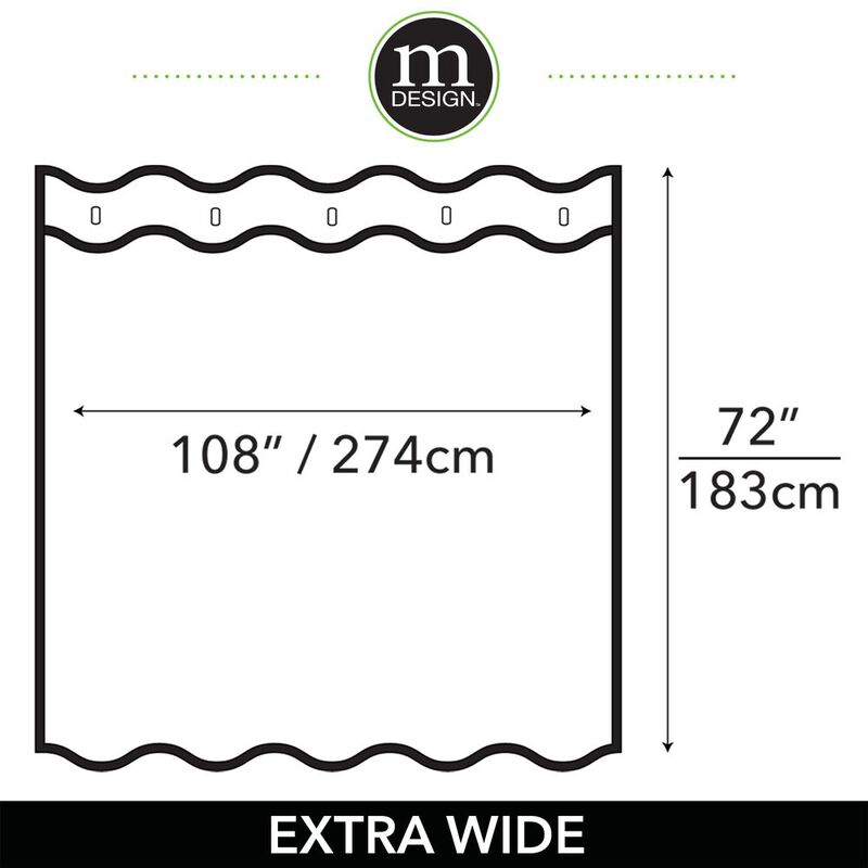 mDesign X-WIDE Waterproof Vinyl Shower Curtain Liner, 108" x 72" - Clear image number 6