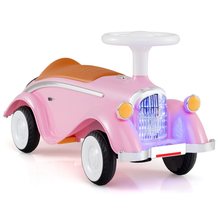 Toddler Ride On Toy Car with LED Headlight and Horn for Indoor Outdoor Play