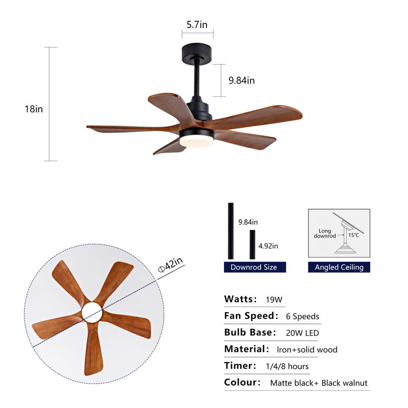 ELEMENT ACE Modern Outdoor Ceiling Fan with Integrated LED Lighting and Remote Control for Energy-Efficient Air Circulation image number 2