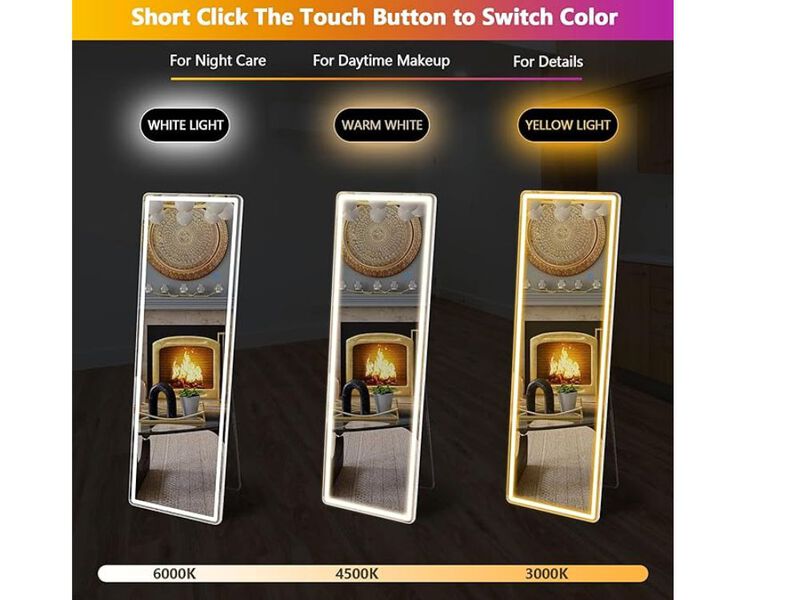 "59"x16" Full Length Mirror  Sleek Aluminum Frame  Freestanding or Wall-Mounted for Bedroom & Cloakroom"