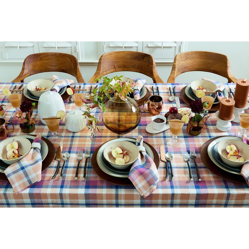 Solino Home 100% Pure Linen Table Throw - Fall Flavors Madras