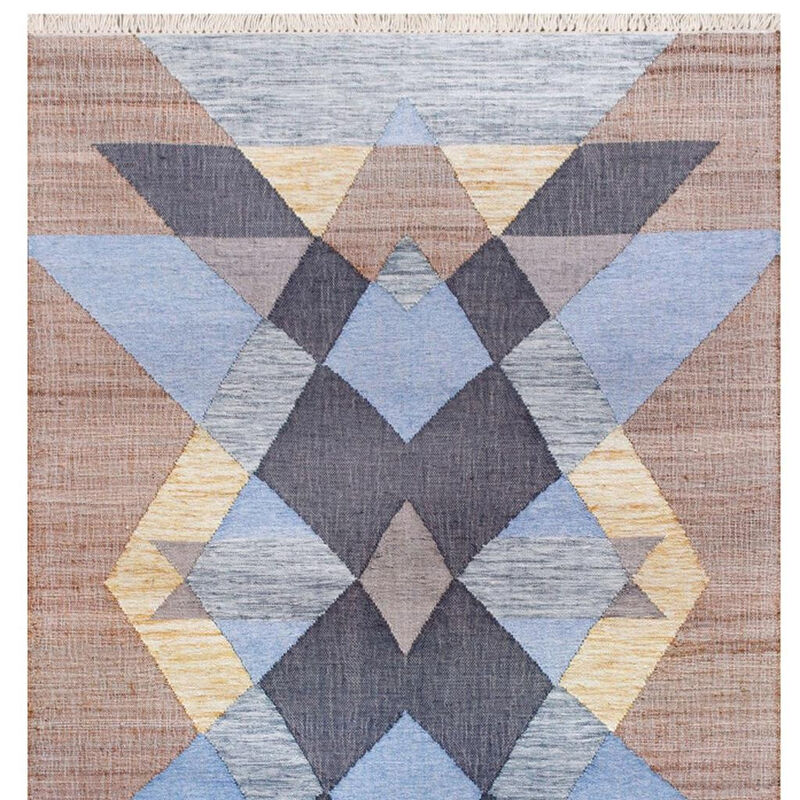 HomeRoots Geometric Hand Woven Area Rug With Fringe image number 2