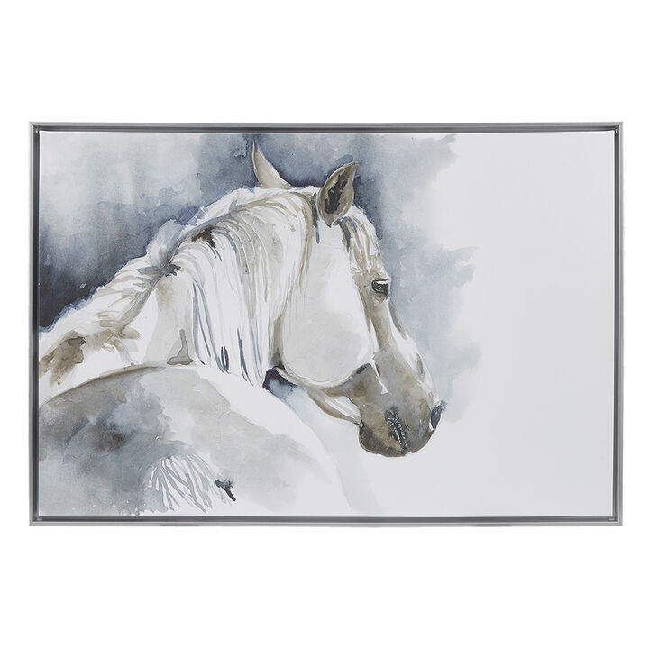 Gracie Mills Andre Hand embellished Horse Canvas Wall Art