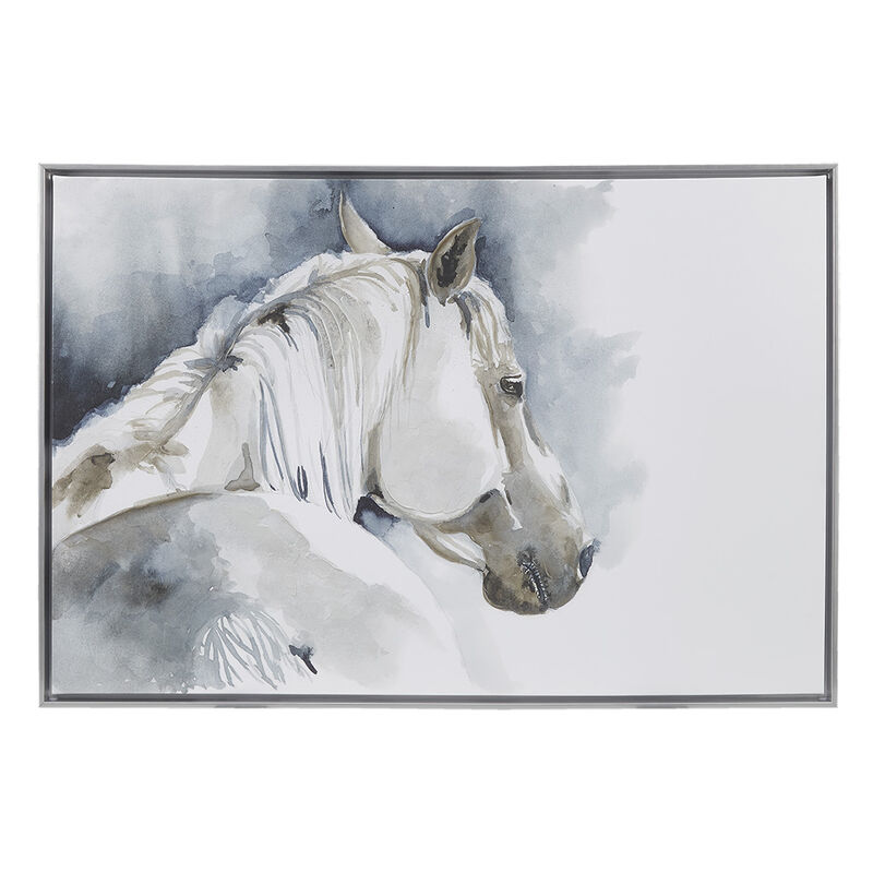 Gracie Mills Andre Hand embellished Horse Canvas Wall Art