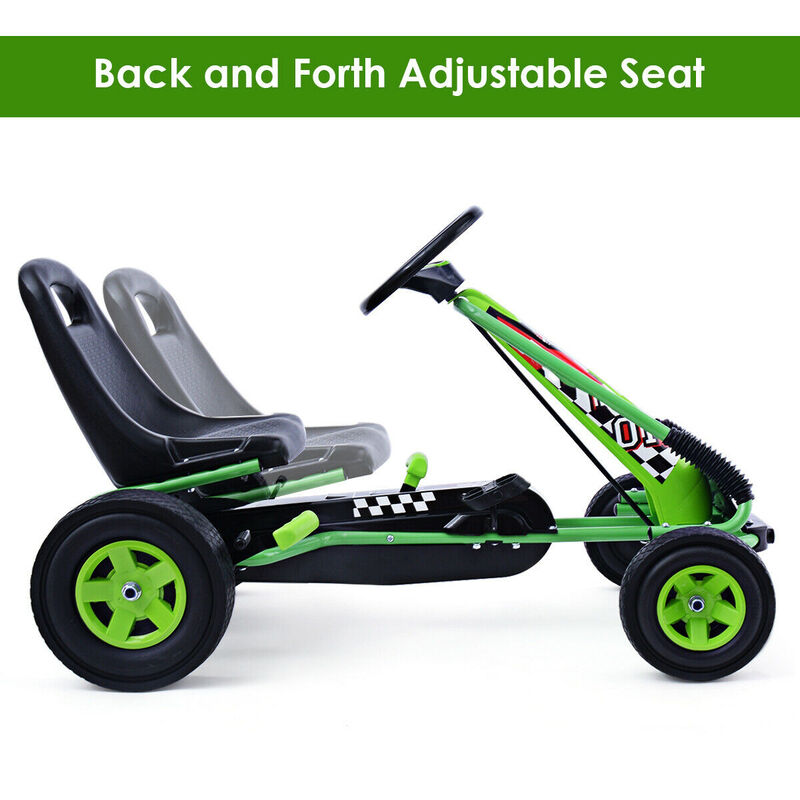 4-Wheel Kids Pedal Go-Kart Ride-On Racer Car for Outdoor Play image number 6