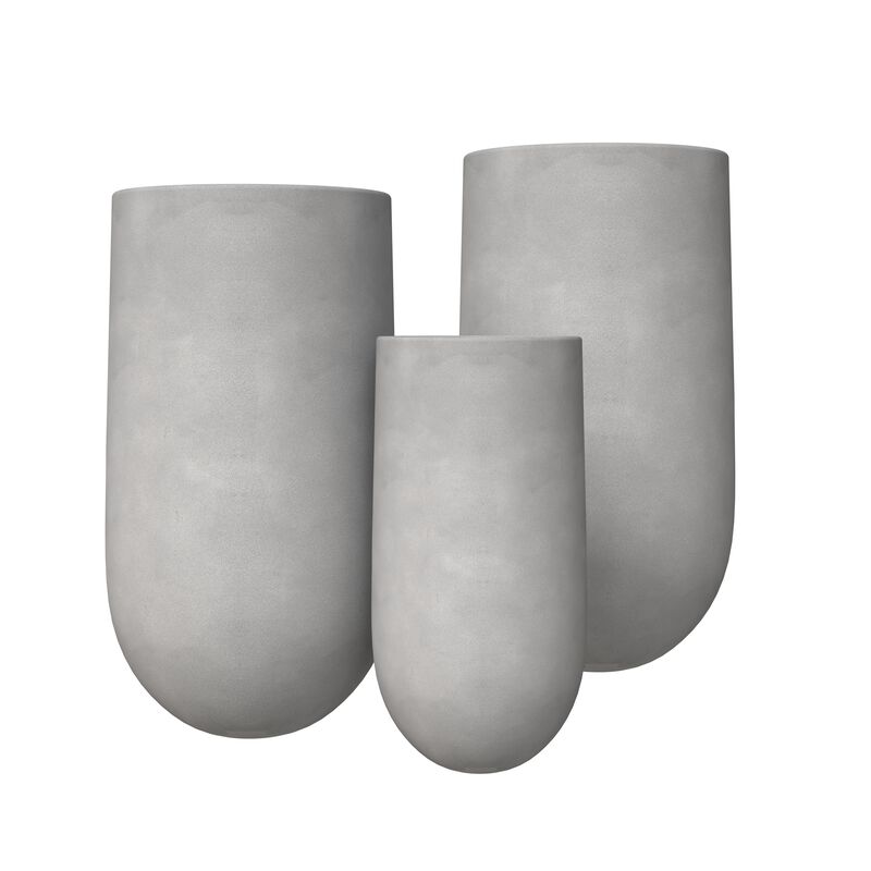 LeisureMod Topiary Planter Set Dark Grey