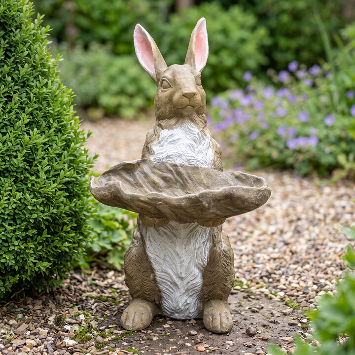 Braxti Bunny Statue Holding Decor