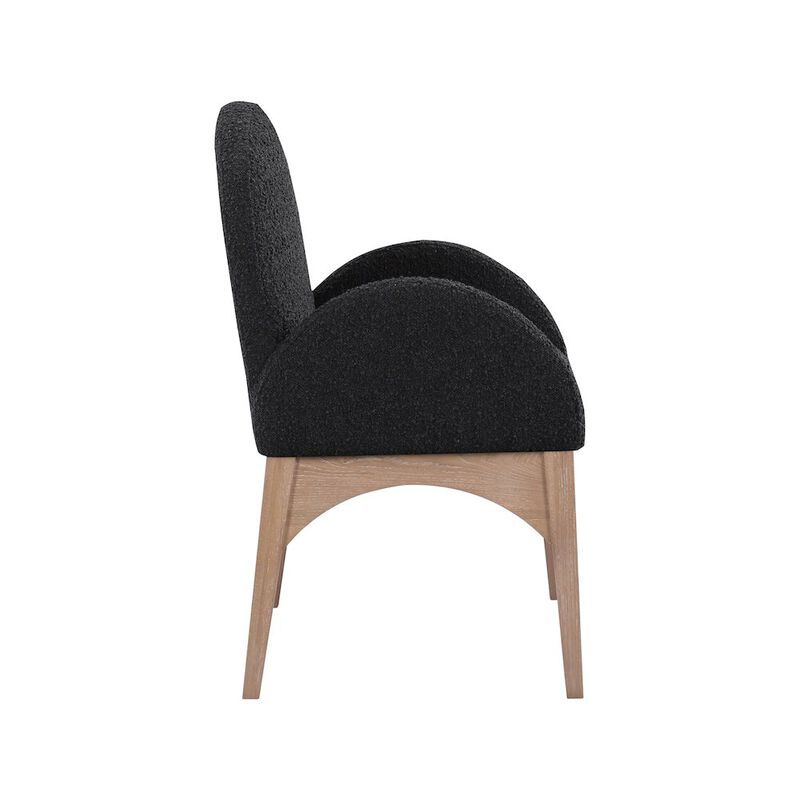 Meridian Furniture Waldorf Black Boucle Fabric Dining Chair