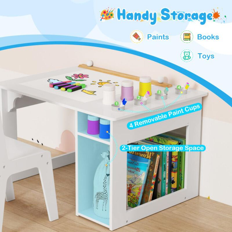 Hivvago Kids Art Table and Chair Set Toddler Craft Drawing Desk
