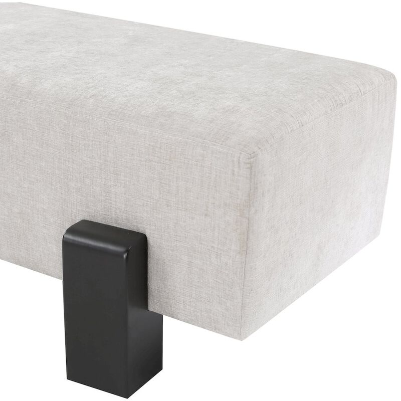 Meridian Furniture Edison Light Grey Chenille Fabric Bench